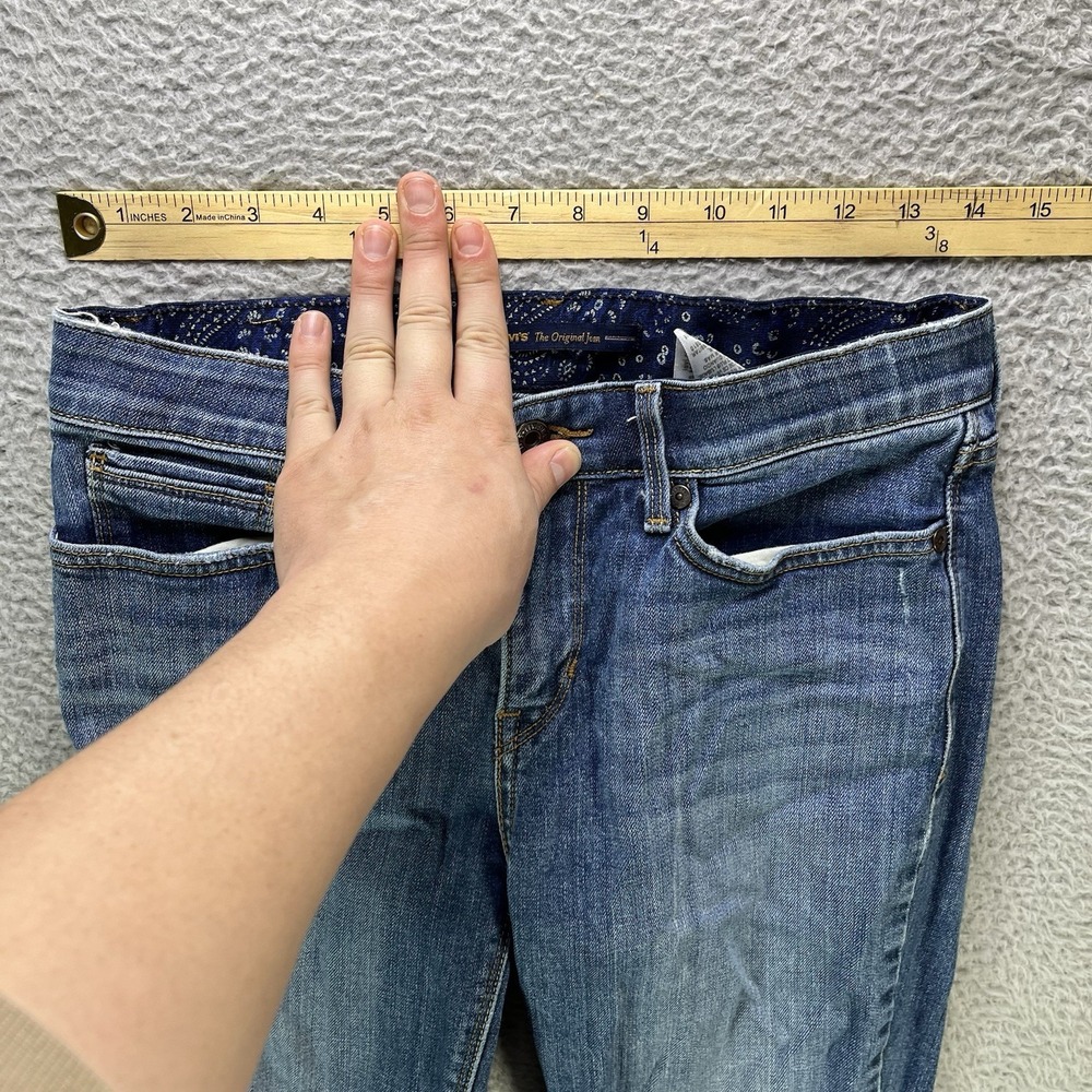 Levi's Jeans Womens 28x30 Blue 525 Perfect Waist Boot Cut Flap Pockets Denim - Picture 7 of 12